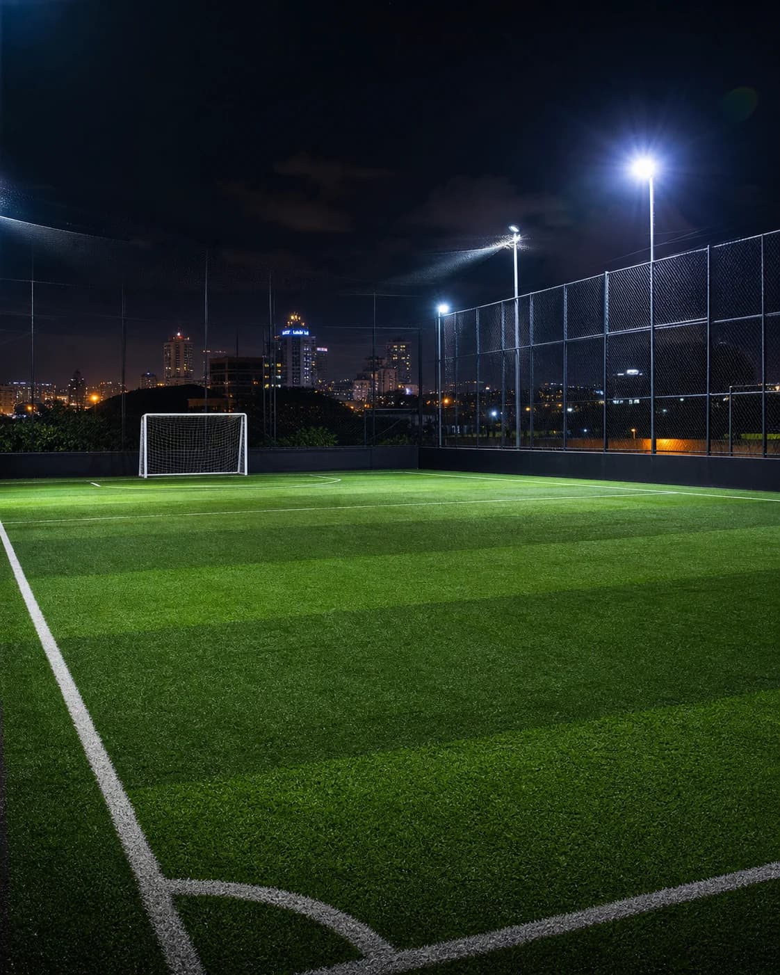 Empty artificial football pitch ready for its next booking